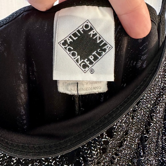 Vintage California Concept Silver/black Evening Fringe Dress - Picture 4 of 4